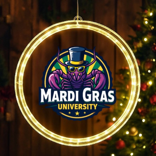 Mardi Gras University Crawfish Men's Mardi Gras LED Christmas Window Lights