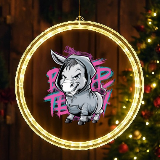 Funky Donkey Graffiti Street Art Inspiration LED Christmas Window Lights