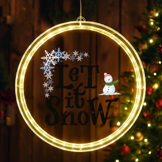 Let It Snow Funny Geek Winter Cool Design LED Christmas Window Lights