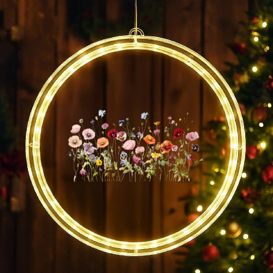 Wildflower Meadow – Natural Watercolor Blooms LED Christmas Window Lights