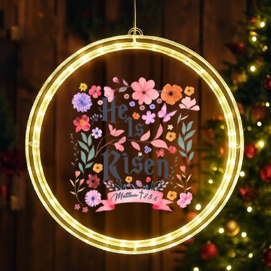 He Is Risen LED Christmas Window Lights