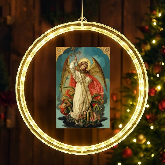 Saint Michael the Archangel LED Christmas Window Lights