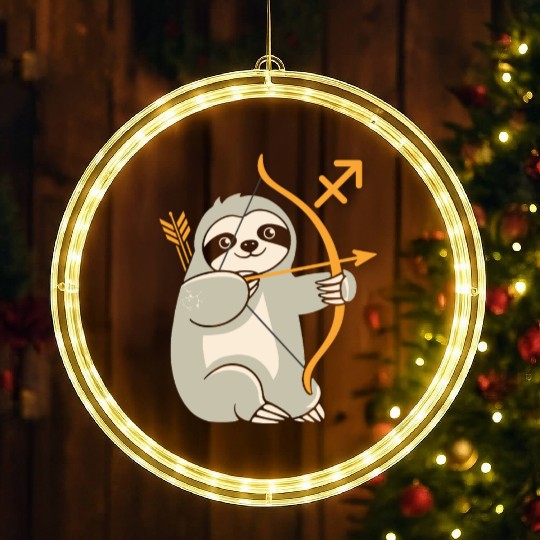Sagittarius Zodiac Sloth Archer Adventure LED Christmas Window Lights