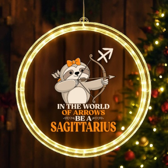 In The World Of Arrows Be A Sagittarius Zodiac LED Christmas Window Lights