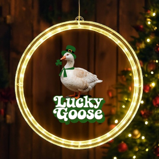 Lucky Goose Funny Saint Patrick's Day LED Christmas Window Lights