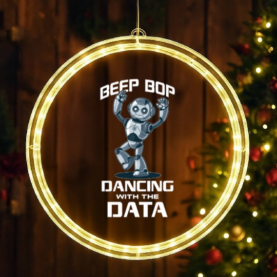 AI Robotics Geek Tech Humor Robot LED Christmas Window Lights