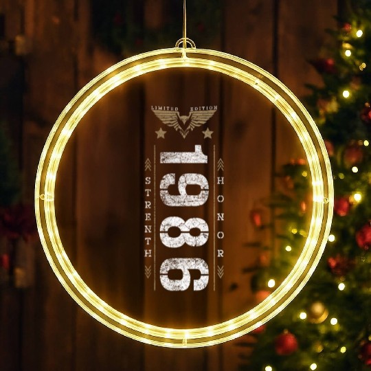 Limited Edition 1986 Strength and Honor Birthday LED Christmas Window Lights