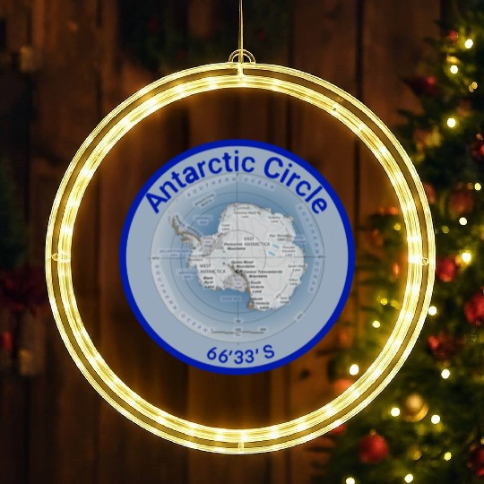 Antartic circle map with Latitude LED Christmas Window Lights