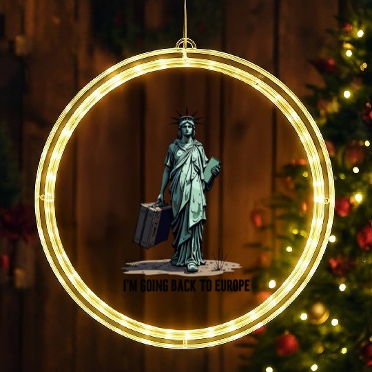 Funny Statue of Liberty USA America Sarcasm LED Christmas Window Lights