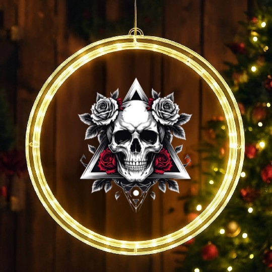 Gothic Skull & Roses Aesthetic LED Christmas Window Lights