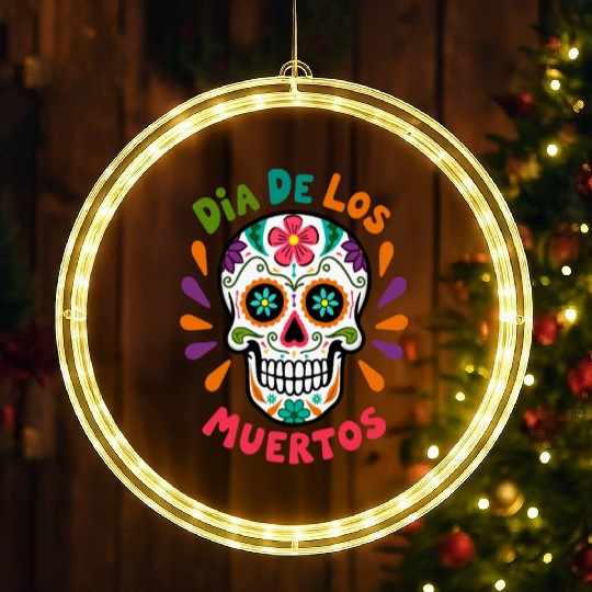 Mexico Día de los Muertos Skull LED Christmas Window Lights