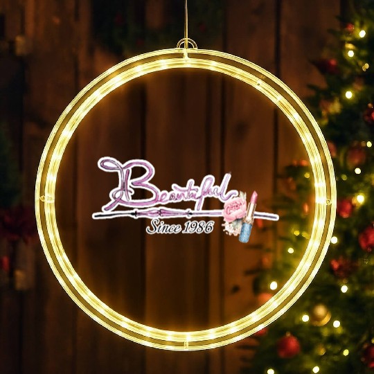 Beautiful since 1986 birthday typography LED Christmas Window Lights