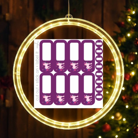 DIY School Sticker - Fantasy Unicorn Purple - 16 LED Christmas Window Lights