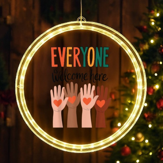 Everyone Is Welcome Here Idaho Teacher LED Christmas Window Lights