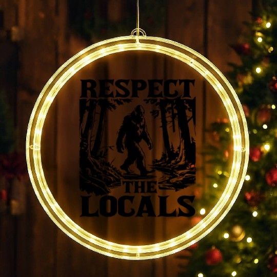Respect the Locals – Bigfoot in the Wild LED Christmas Window Lights
