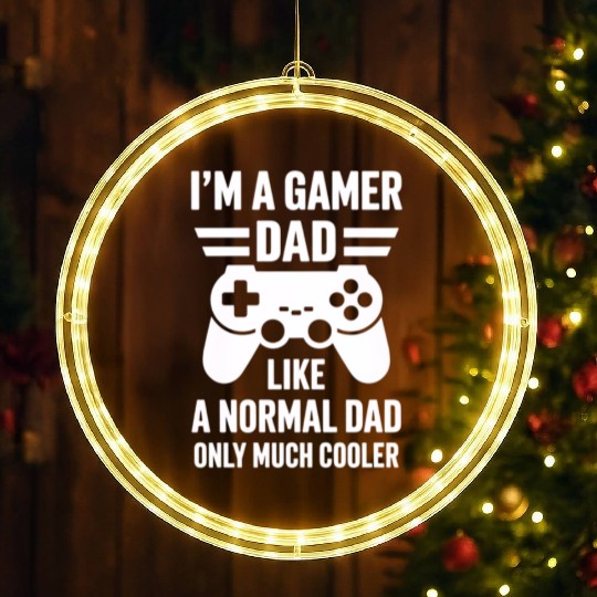 Gamer Dad LED Christmas Window Lights – Funny Father's Day Gift
