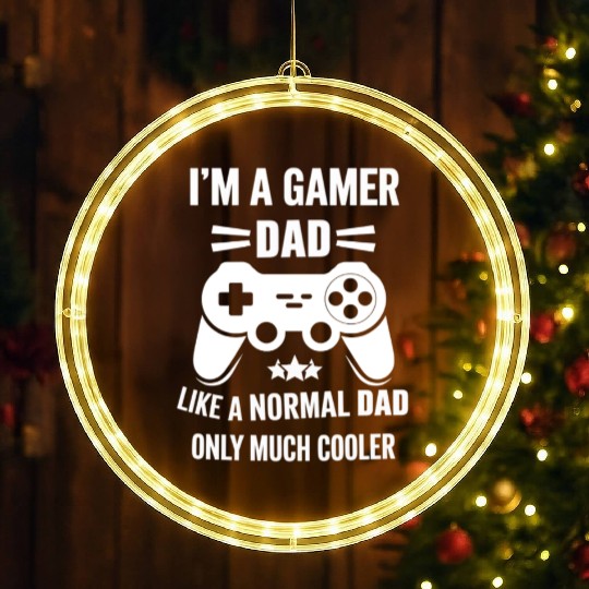 Gamer Dad LED Christmas Window Lights – Funny Father's Day Gift
