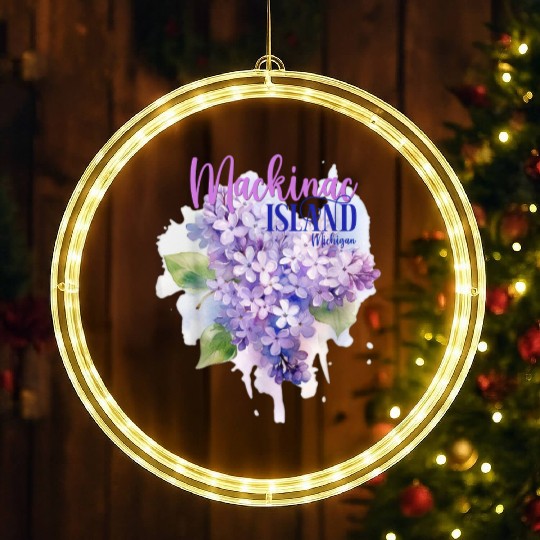 Mackinac Island Michigan Lilacs Lilac Festival Sta LED Christmas Window Lights