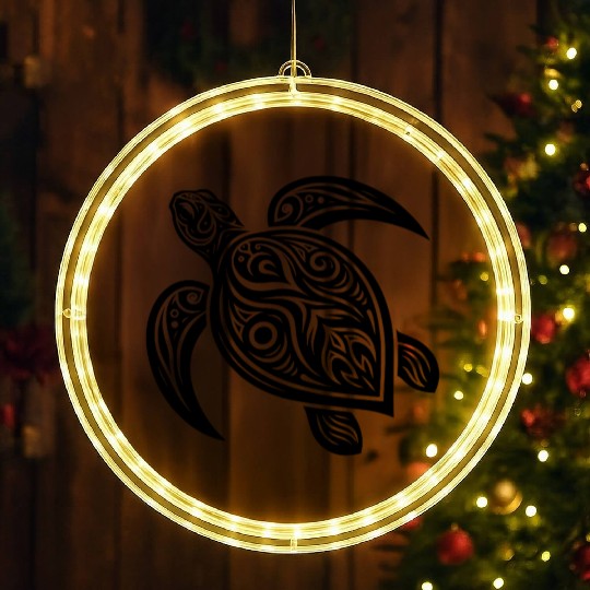 Turtle Magic Mystical Tribal Turtle LED Christmas Window Lights