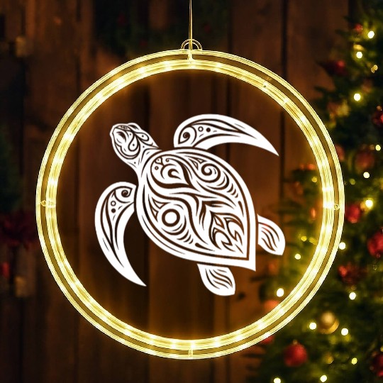 Turtle Magic Mystical Tribal Turtle LED Christmas Window Lights
