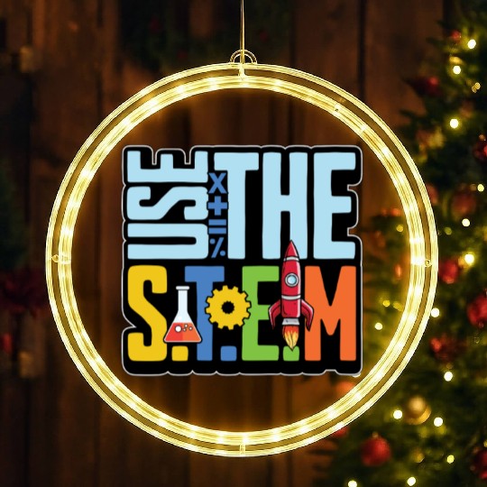 STEM Teacher Use The STEM Loves Computer Science LED Christmas Window Lights