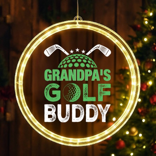 Grandpa’s Golf Buddy LED Christmas Window Lights - Funny Father’s Day