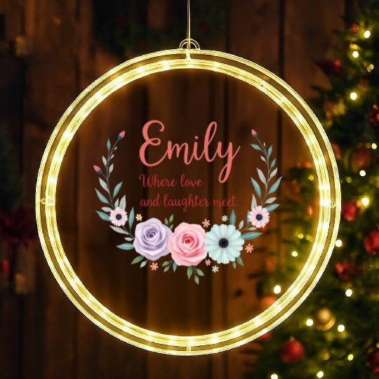 Emily, where love and laughter meet LED Christmas Window Lights