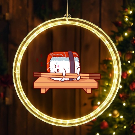 Sushi Salmon Sleeping LED Christmas Window Lights