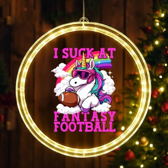 Fantasy Football Loser Unicorn I Suck At Fantasy LED Christmas Window Lights