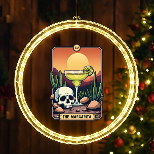 Mexican Cinco De Mayo The Margarita Tarot Card LED Christmas Window Lights