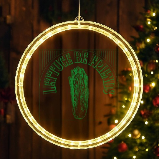 "Lettuce Be Friends" Funny Quote | Gardening Gift LED Christmas Window Lights