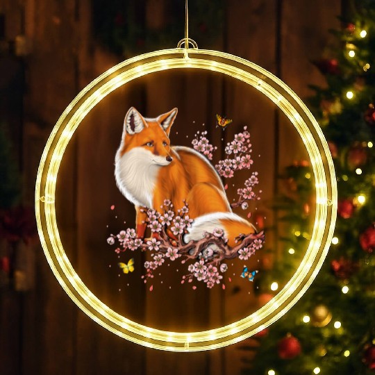 Fox Cherry Blossom LED Christmas Window Lights