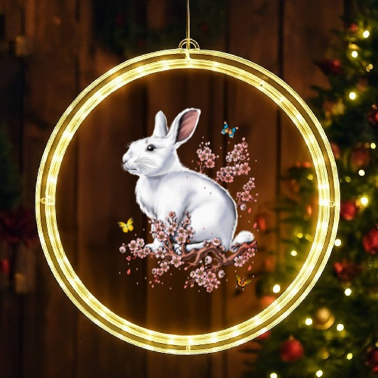 Rabbit Cherry Blossom FULL LED Christmas Window Lights
