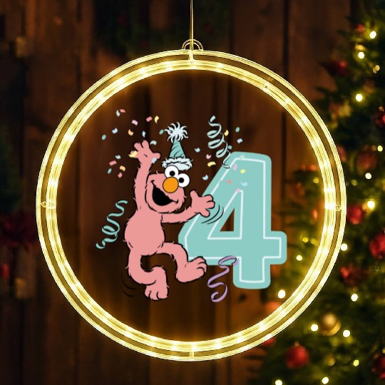 Sesame Street Birthday Design With Elmo 4 Years LED Christmas Window Lights