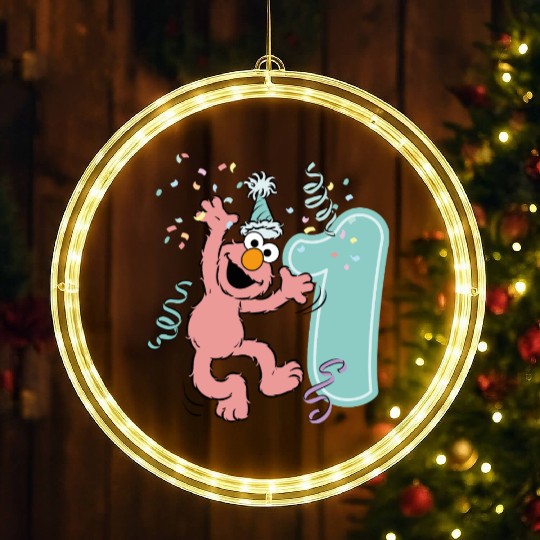 Sesame Street Birthday Design With Elmo One Year LED Christmas Window Lights
