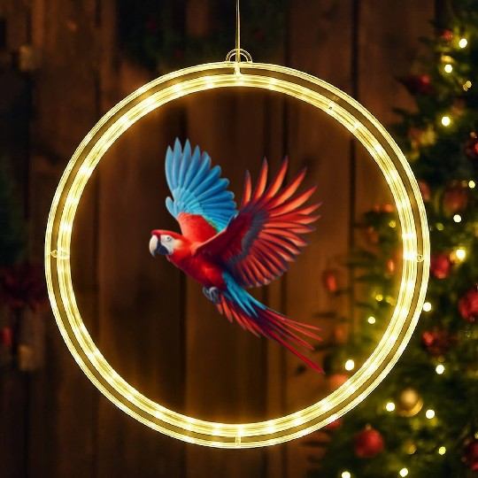 macaw parrot LED Christmas Window Lights