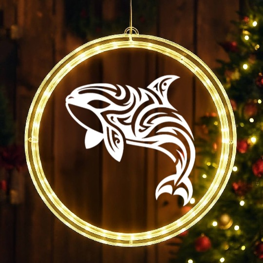 Eleganter Orca T Tattoo Style LED Christmas Window Lights