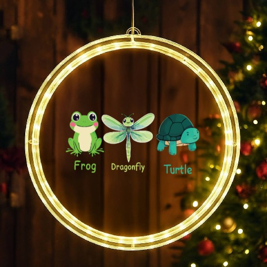 Subtle Political Frog Dragonfly Turtle Women Men LED Christmas Window Lights