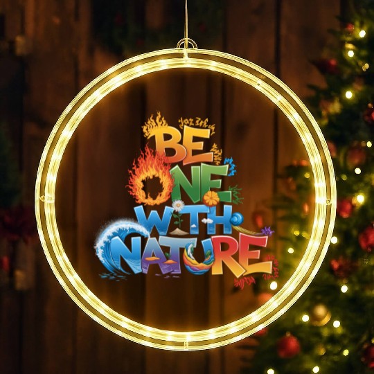 Be One With Nature Typography LED Christmas Window Lights