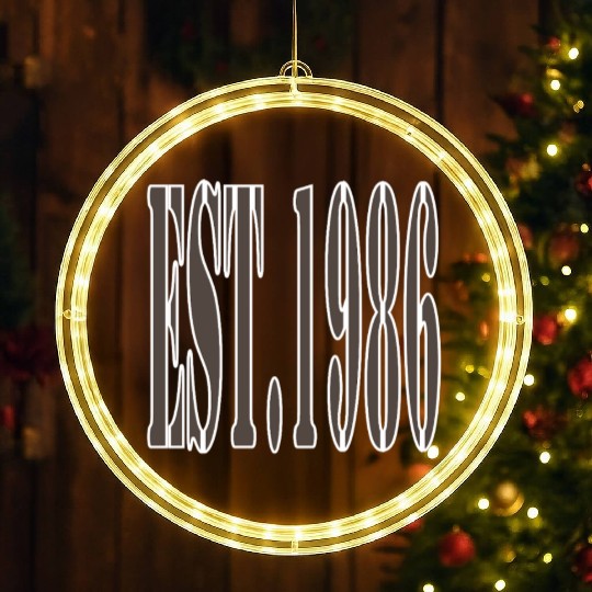 EST. 1986 Retro LED Christmas Window Lights – Bold Vintage LED Christmas Window Lights for 80s