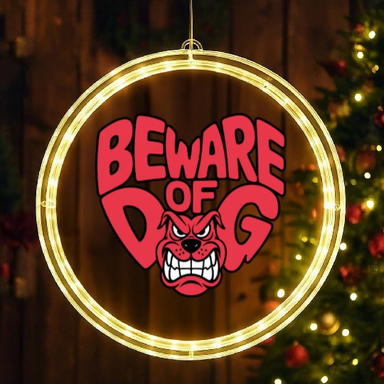Beware of DOG LED Christmas Window Lights
