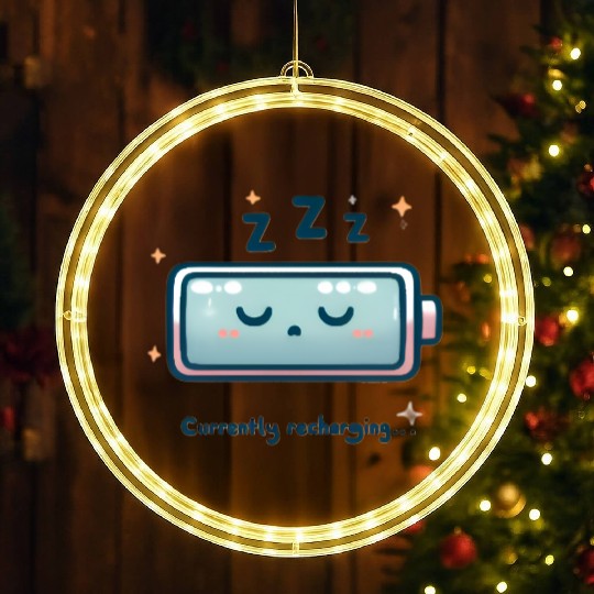“Currently Recharging…” Battery Icon LED Christmas Window Lights