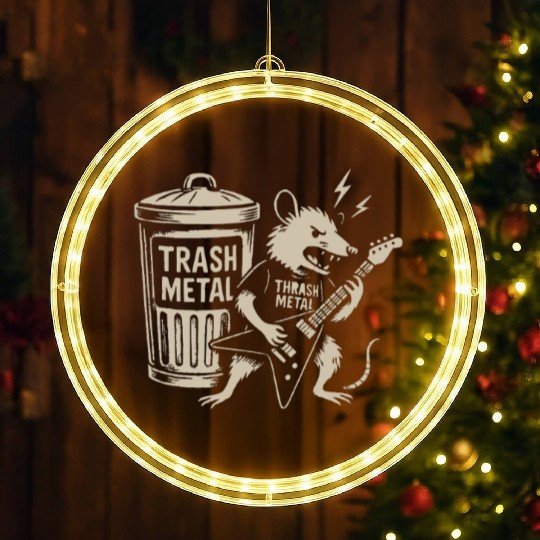 Guitar thrash metal trash metal opossum funny LED Christmas Window Lights