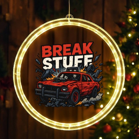 Break Stuff - Crash Racing LED Christmas Window Lights Derby Car Design