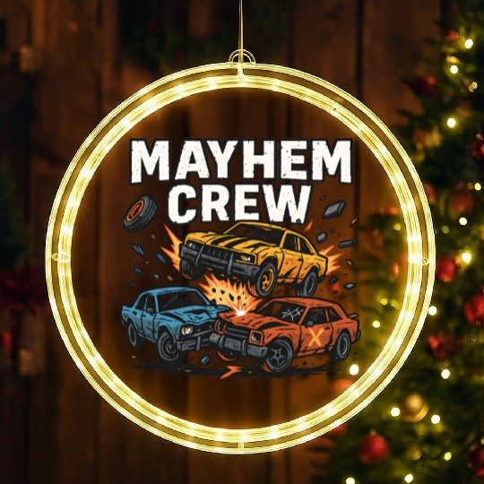 Mayhem crew derby LED Christmas Window Lights crash race design wreckfest