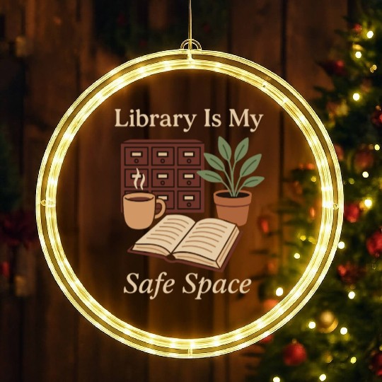 Library Nerd Book Lover Introvert Quiet Life LED Christmas Window Lights