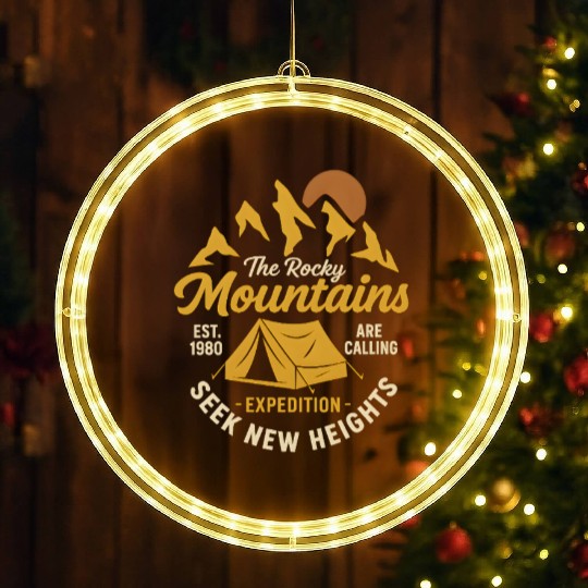 Outdoor Adventure Rocky Mountains Expedition LED Christmas Window Lights