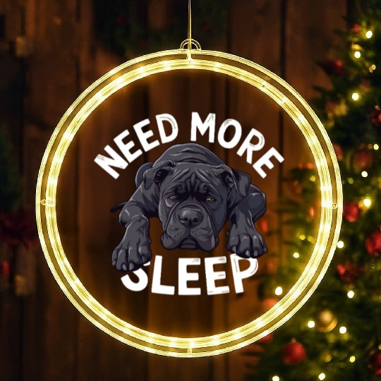 Need More Sleep Lazy Dog Design for Dog Lovers LED Christmas Window Lights