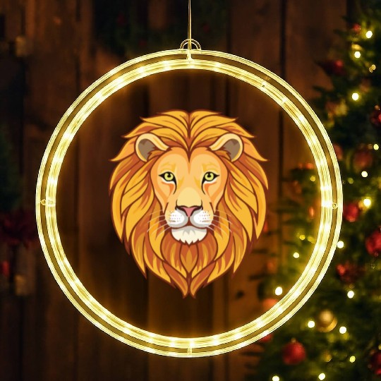 lion animal head logo LED Christmas Window Lights