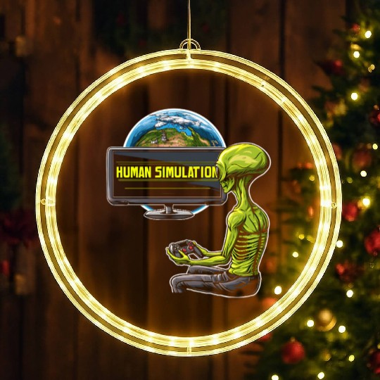 Human Simulation LED Christmas Window Lights Alien Earth Extraterrestrial